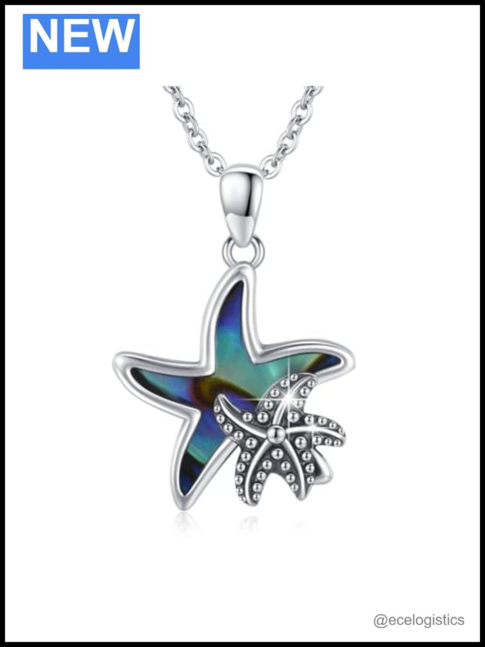925 Sterling Silver Starfish Necklace for Women Ocean Beach